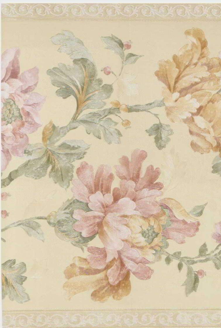 Wide Satin Floral Wallpaper Border FDB06947 - Amazon.com